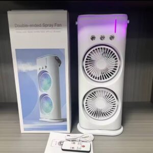 3 Speeds Double-Headed Spray Air Conditioner Fan for Office Home USB Rechargeable Desk Air Cooler