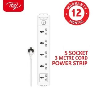 Itel 5 sockets E Metre Cord power strip extension Box